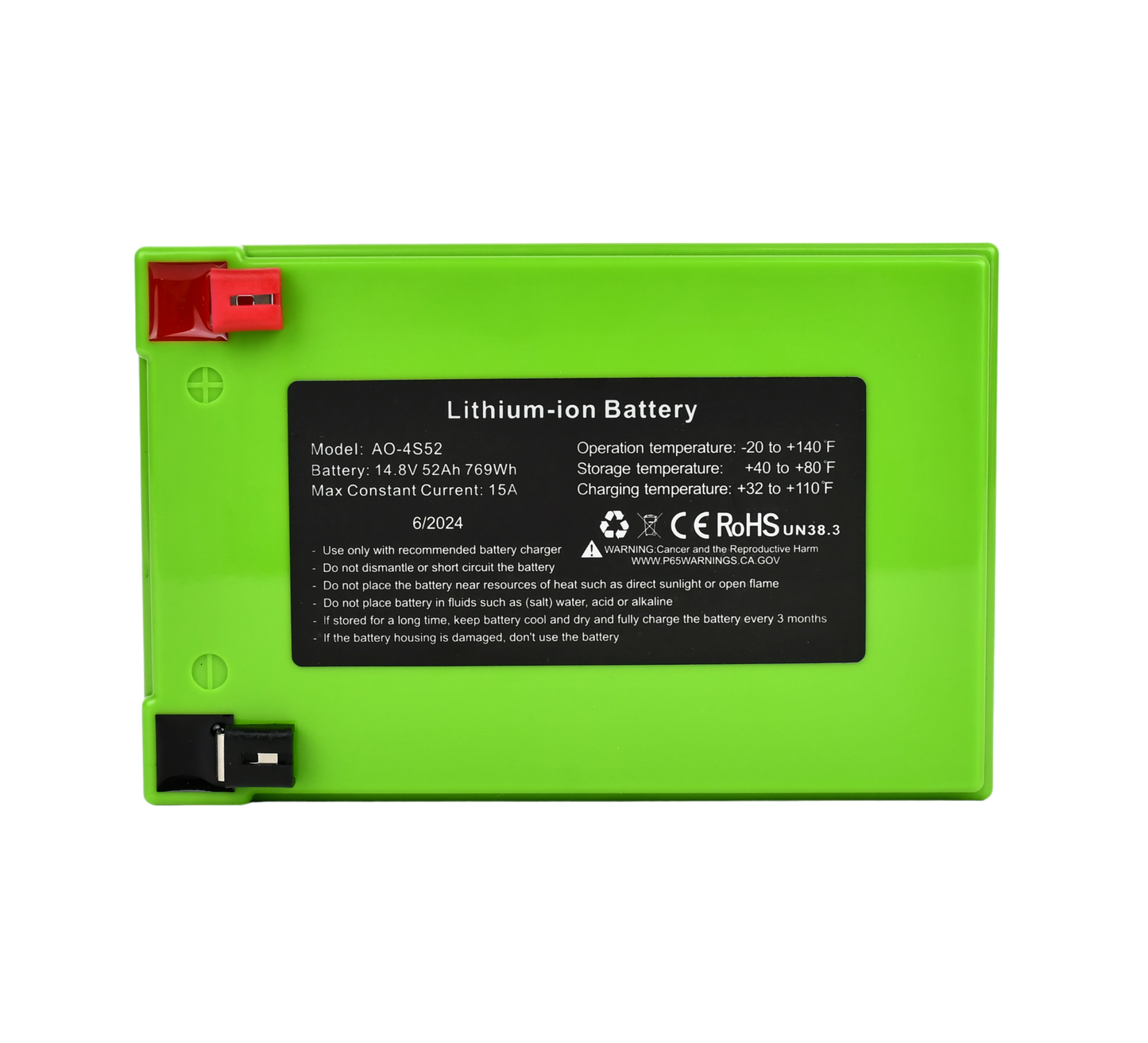 52Ah Lithium Battery (14.8V NMC) with Charger (Bluetooth)