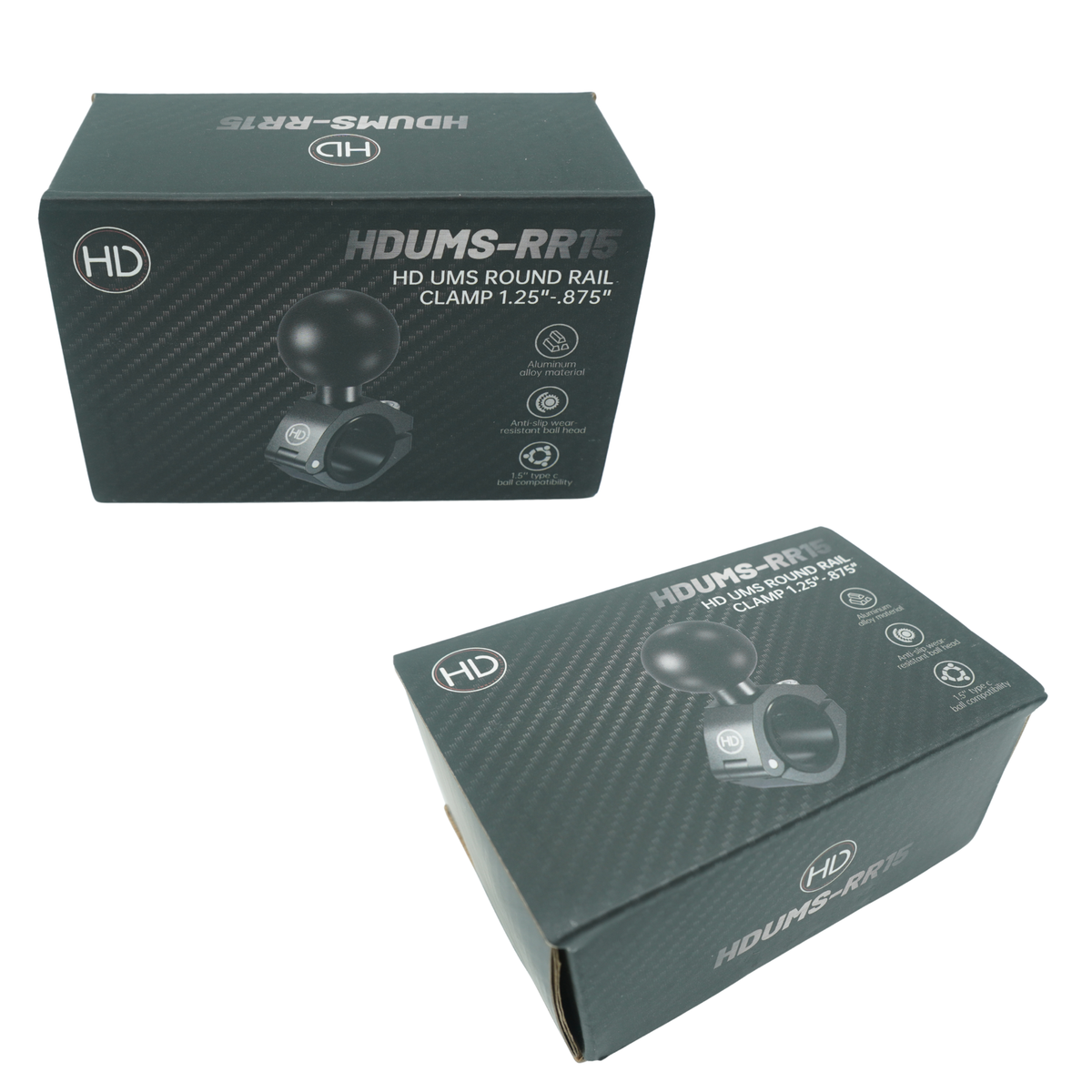 HD UMS 1.5" BALL TO ROUND RAIL ADAPTER (HDUMS-RR15)