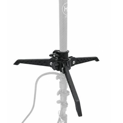 HD Ice Tripod installed on an X-Over FFS Pole with adjustable tripod legs extended