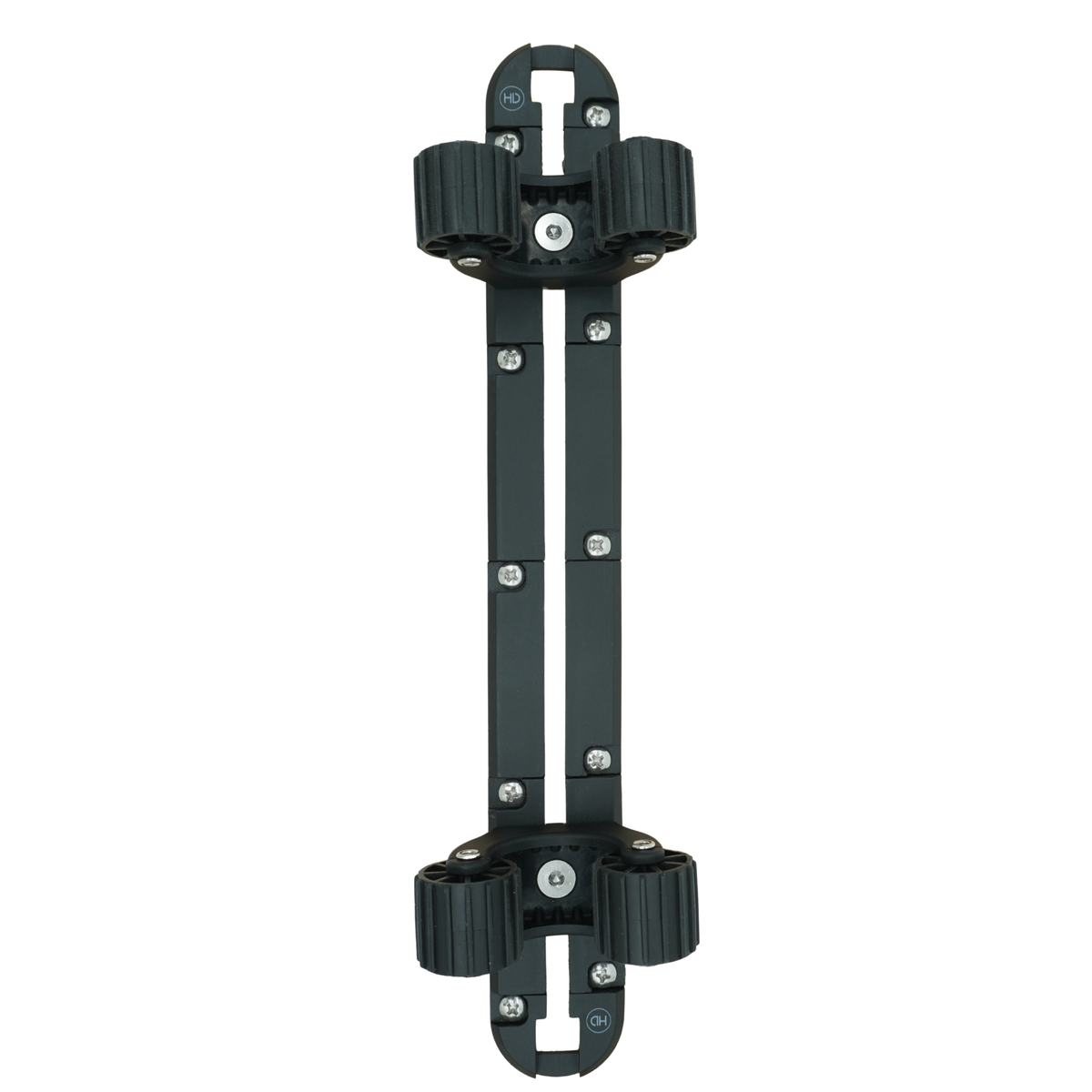 HD Uni-Mount Pole Holders mounted to X-Link T-Track, overhead view
