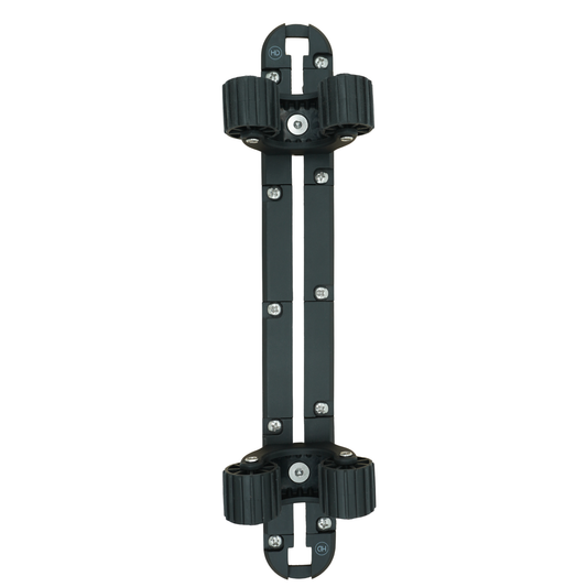 HD Uni-Mount Pole Holders mounted to X-Link T-Track, overhead view