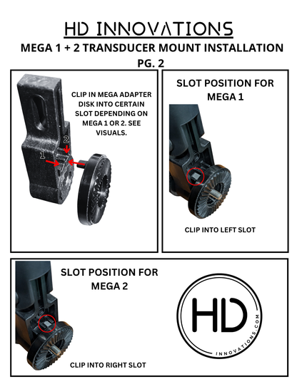 Humminbird MEGALIVE 1 + 2 Adapter Disk and Transducer Knob